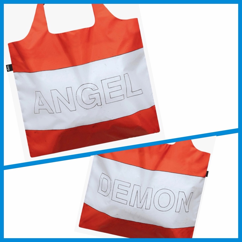 NWT Loqi Museum Collection MATT MULLICAN Angel & Demon Recycled Tote Bag